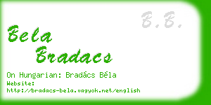bela bradacs business card