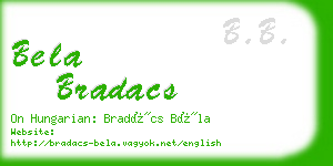 bela bradacs business card